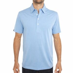 Criquet Polo Shirt Medium Light Blue Performance Golf Stretch Soft Short Sleeve